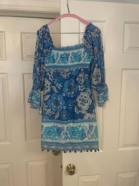 FARM Rio Blue Floral Dress